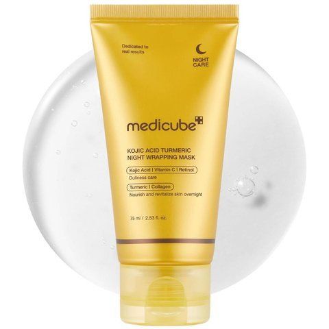 Нічна маска для обличчя Medicube Kojic Acid Turmeric Night Wrapping Mask 75 мл терміни 08.2028 фото