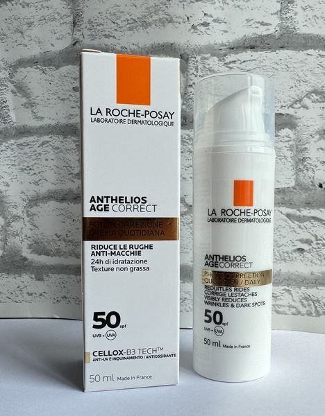 Антивіковий сонцезахисний крем для обличчя La Roche-Posay Anthelios Age Correct SPF 50+ 50 мл Терміни 09.2029 фото