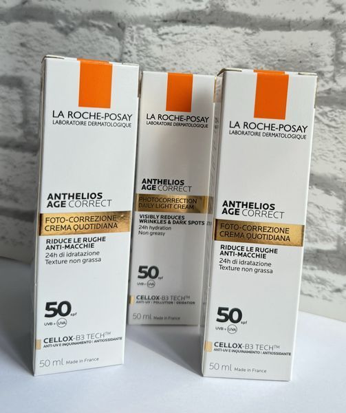 Антивіковий сонцезахисний крем для обличчя La Roche-Posay Anthelios Age Correct SPF 50+ 50 мл Терміни 09.2029 фото