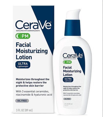 Нічний зволожувальний лосьйон крем для обличчя CeraVe PM Facial Moisturizing Lotion 89 ml. 2765529826 фото